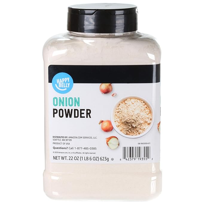 Happy Belly Onion Powder 1.38 lb (22 oz) - Kosher Certified, Rich Savory Flavor, Perfect for Elevating Soups, Stews, and Sauces, Ideal for Recipes with Dried or Fresh Onions, Summer Savory Variety