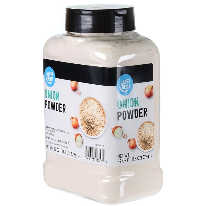 Happy Belly Onion Powder 1.38 lb (22 oz) - Kosher Certified, Rich Savory Flavor, Perfect for Elevating Soups, Stews, and Sauces, Ideal for Recipes with Dried or Fresh Onions, Summer Savory Variety