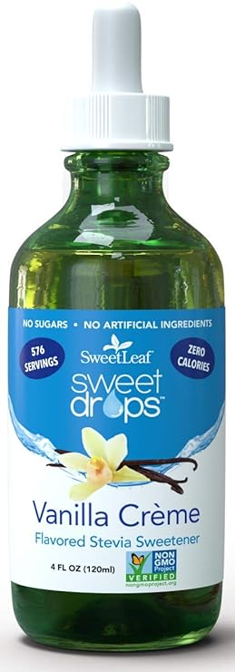 SweetLeaf Drops Liquid Stevia Sweetener Vanilla Creme 4 oz - Carb-Free, Zero Calories, Keto-Friendly, Gluten-Free, and Vegan - Convenient Dropper Bottle for On-the-Go Use - Perfect for Sweetening