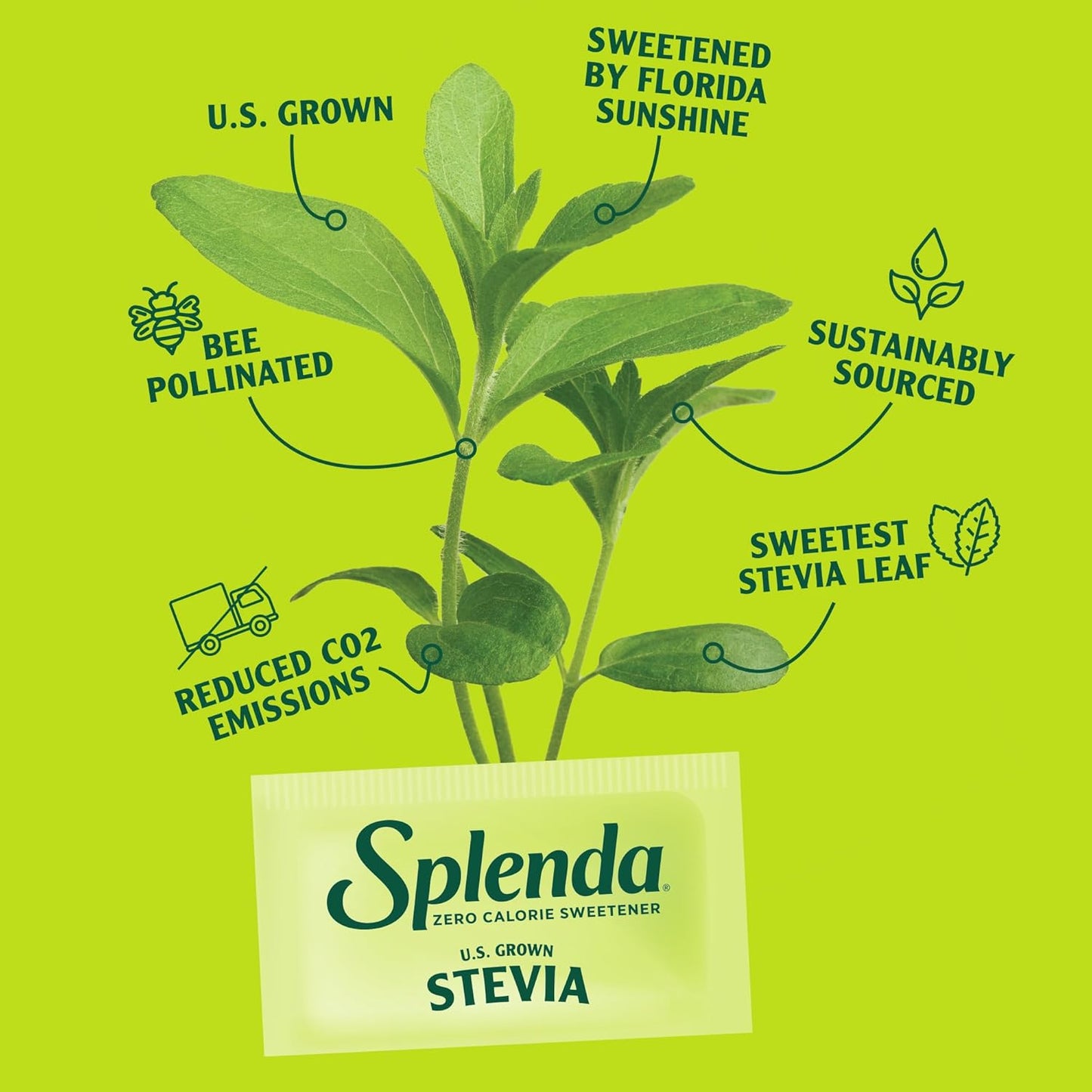 SPLENDA Stevia Zero Calorie Sweetener 200 Count – Sugar Substitute Granules, Gluten-Free, US Grown Stevia, Great Tasting with No Bitter Aftertaste, Ideal for Beverages & Recipes